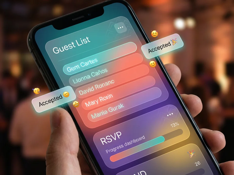 Mobile RSVP tracking dashboard for birthday party planning