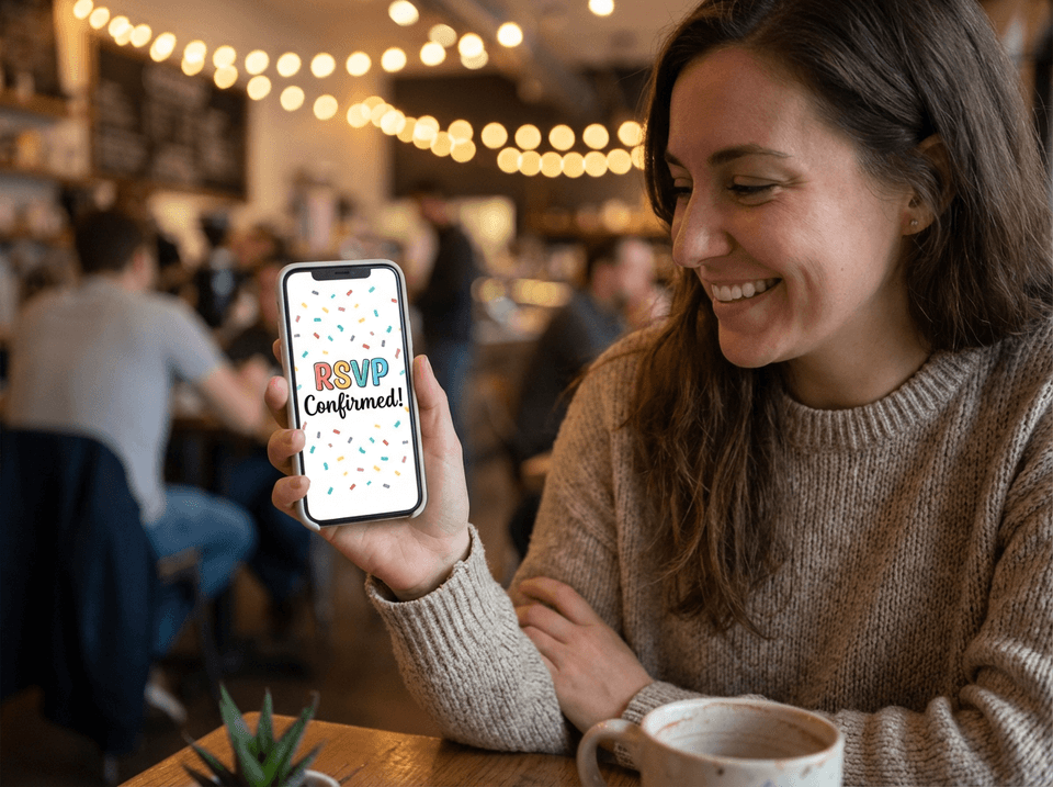 Parent managing ai party themes kids invitations on mobile effortlessly